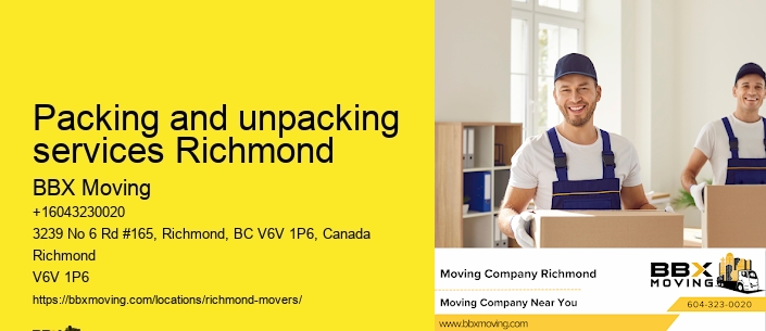 Packing and unpacking services Richmond