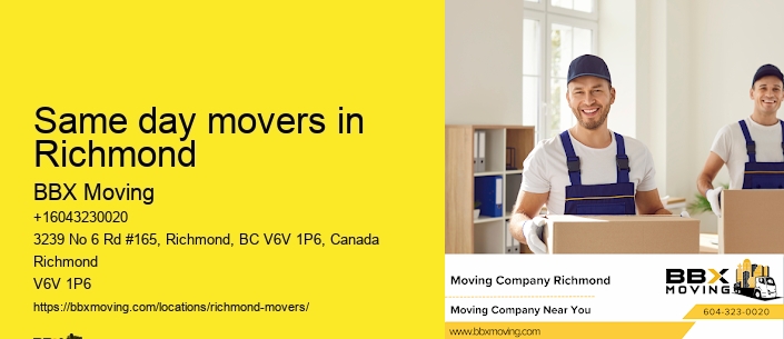 Same day movers in Richmond