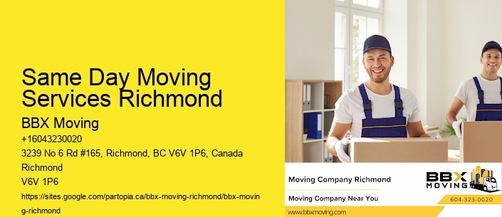 Same Day Moving Services Richmond