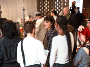 Visitors at the museum reception desk
