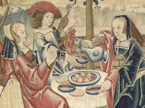 Tapisserie, scène de chasse, collation, Cl. 22855