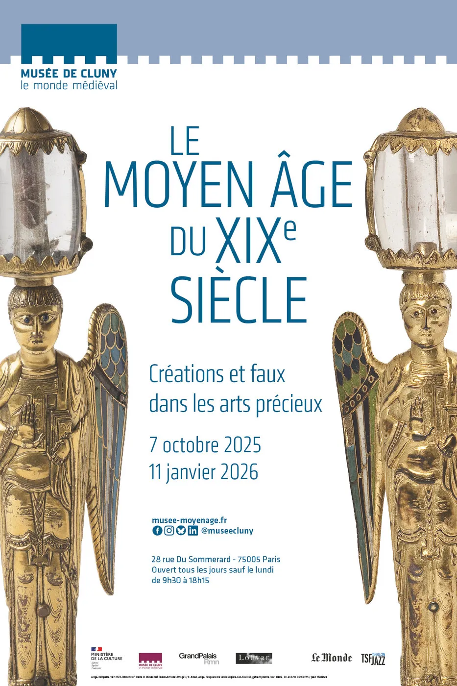 Cartel de la exposición "La Edad Media del siglo XIX. Creaciones y falsificaciones en las artes preciosas"