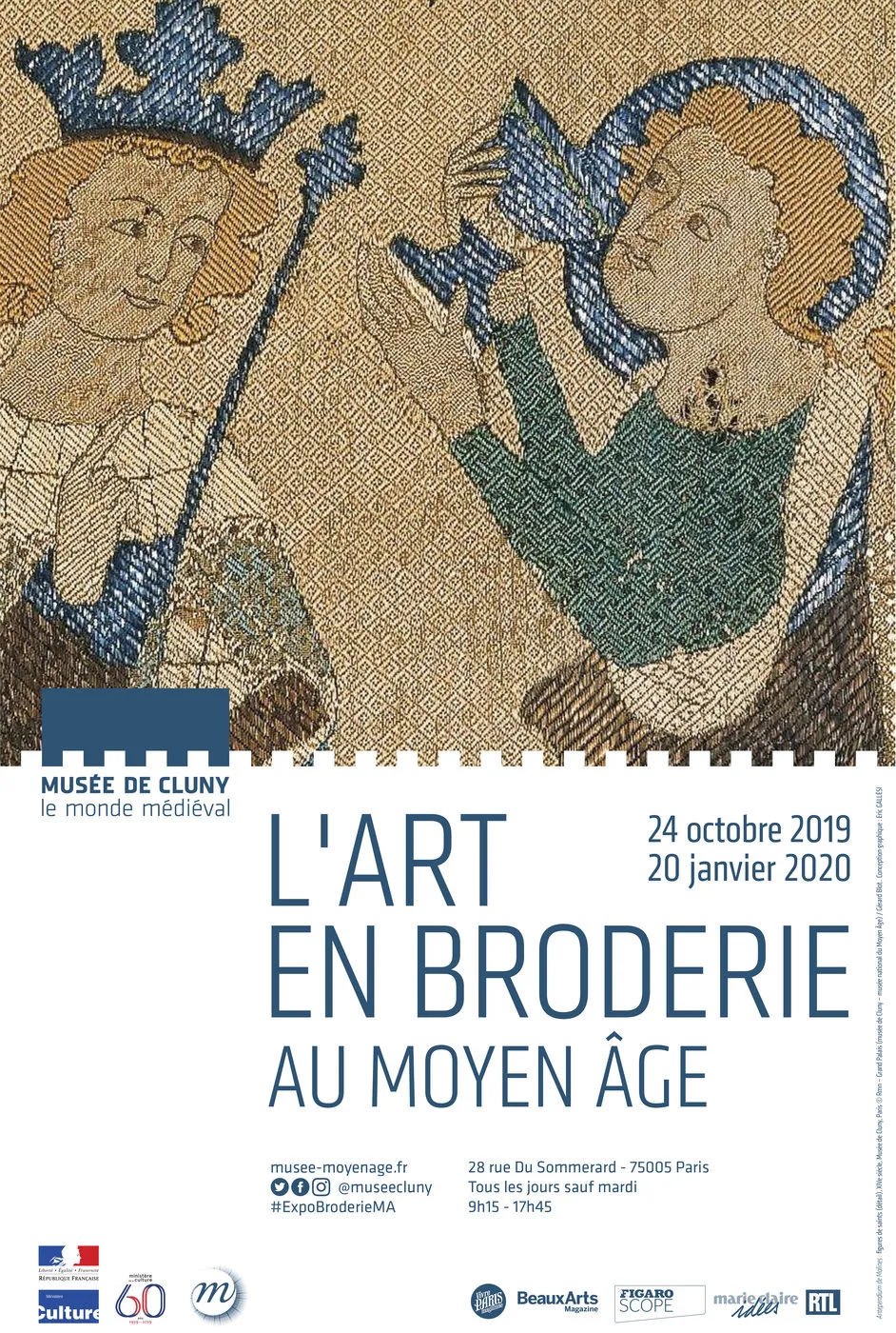 Poster for the exhibition "Embroidery in the Middle Ages"