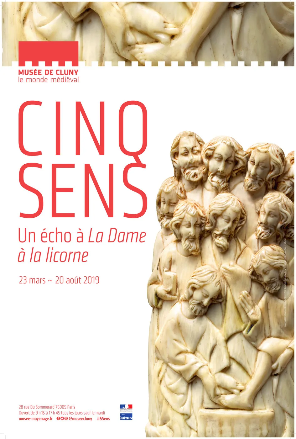 Affiche de l'exposition "Cinq sens. Un écho à la Dame à la licorne"