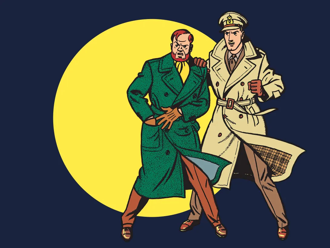 Illustration représentant les personnages de bande dessinée Blake et Mortimer