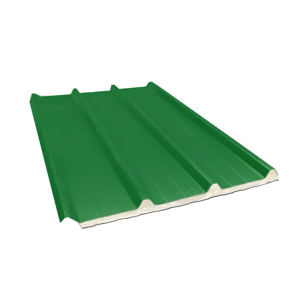 Tôle nervurée 45-333-1000 isolée sandwich 40 mm, vert reseda RAL6011