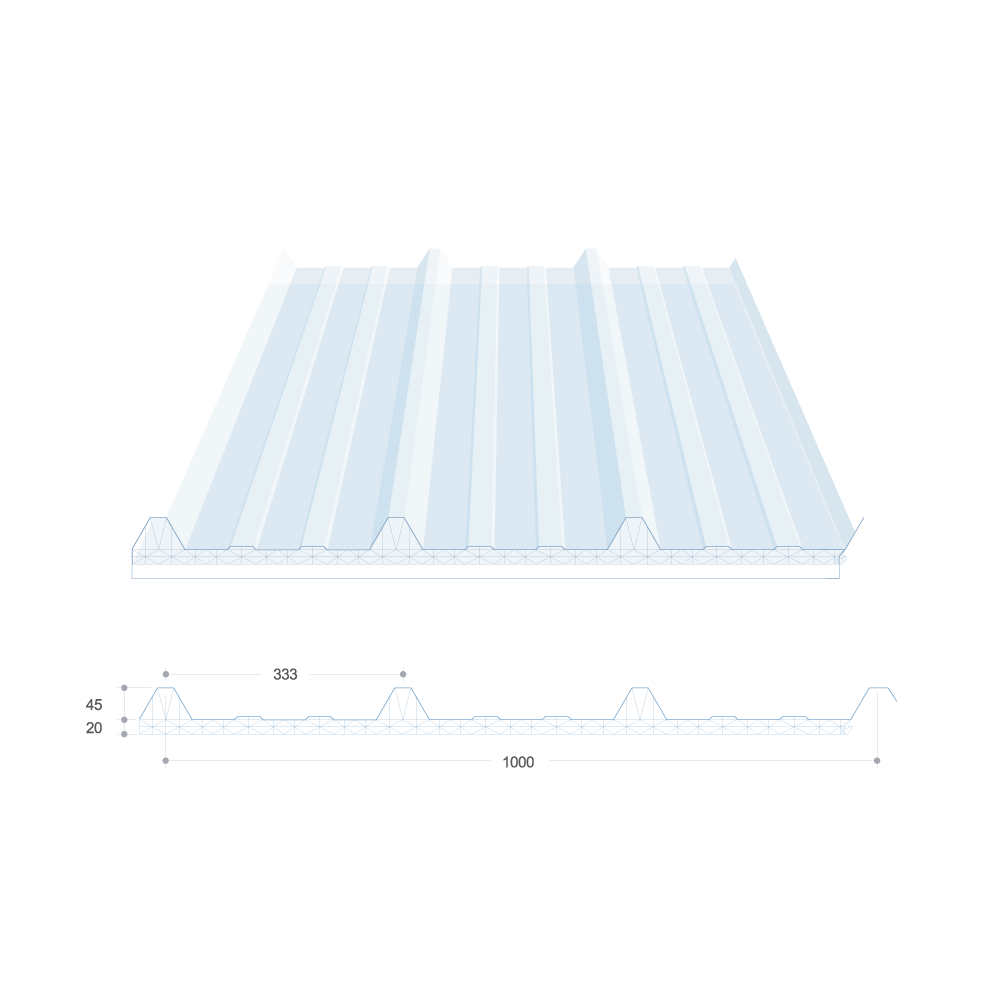 Tôle translucide polycarbonate double-peau