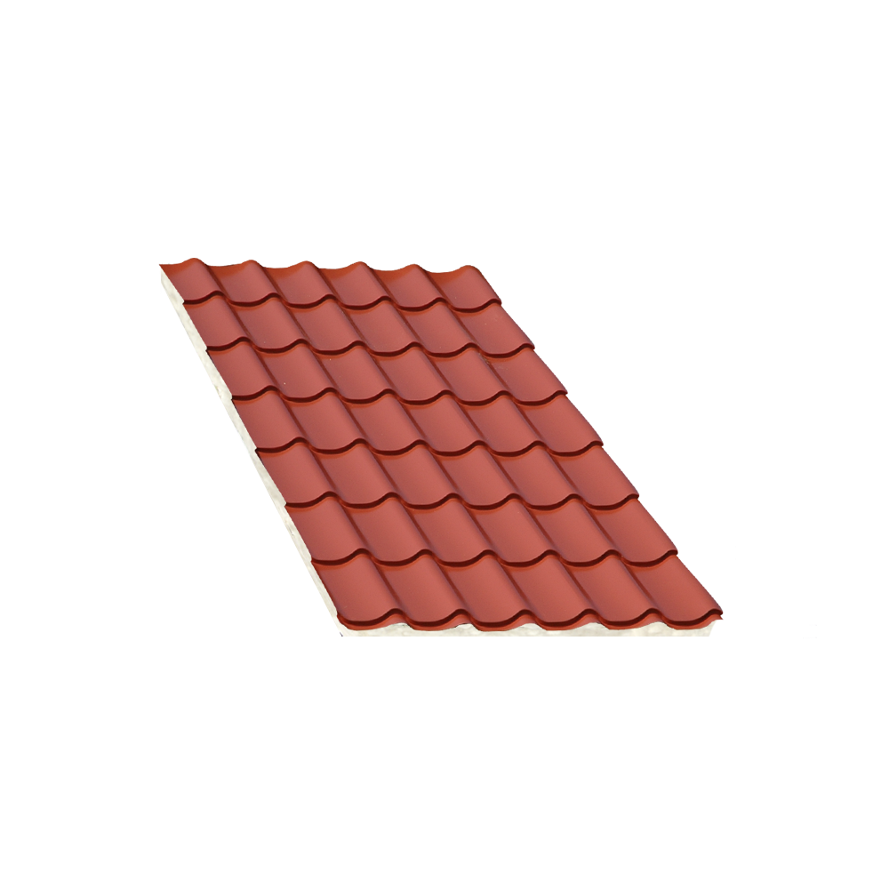 Tôle tuile isolée terra cotta, épaisseur 80 mm