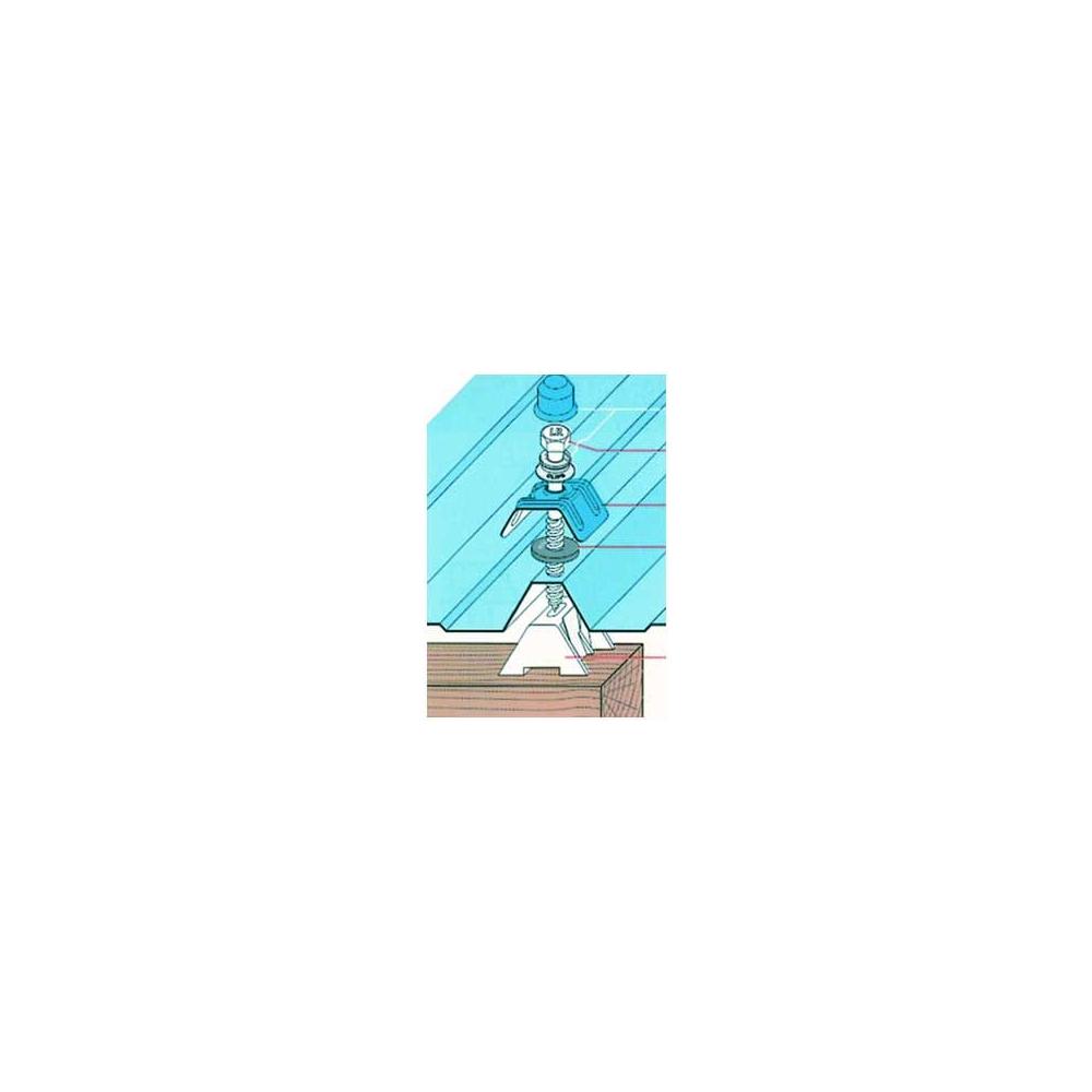 Kit fixation charpente bois bleu ardoise RAL5008