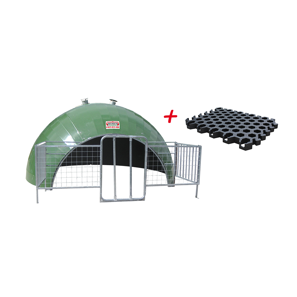 Niche 16 veaux igloo pour vaches allaitantes avec caillebotis (niche)