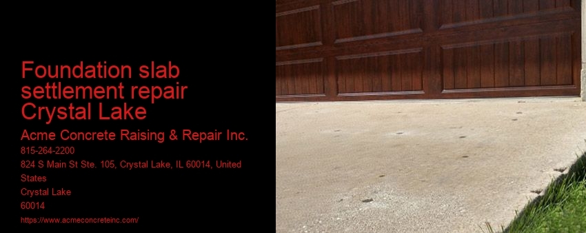 Foundation slab settlement repair Crystal Lake