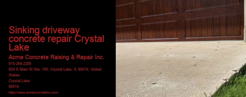 Sinking driveway concrete repair Crystal Lake
