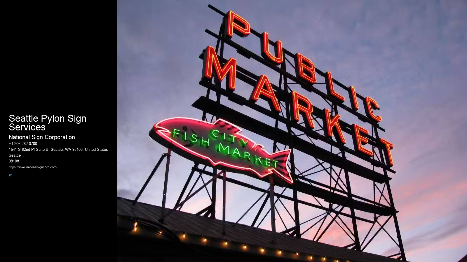 Seattle Pylon Sign Services Indoor Signage