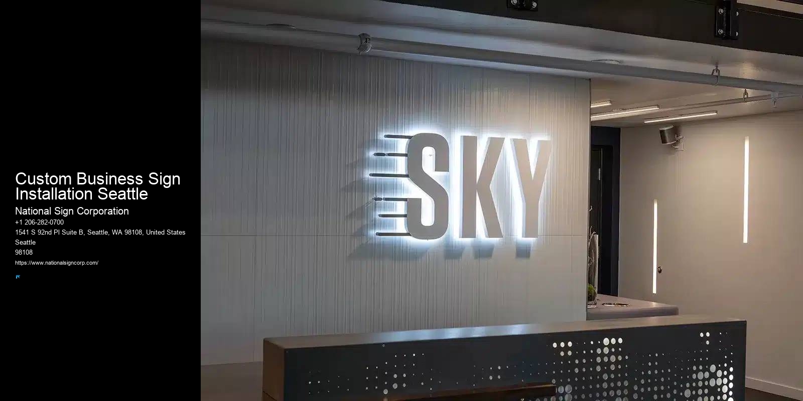Indoor Sign Mounting Custom Business Sign Installation Seattle