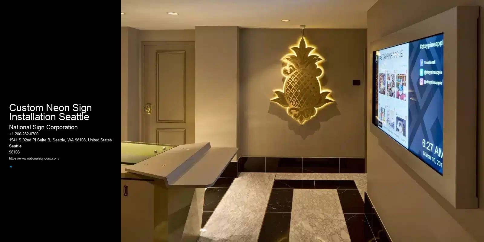 Advanced Led Sign Installation Custom Neon Sign Installation Seattle