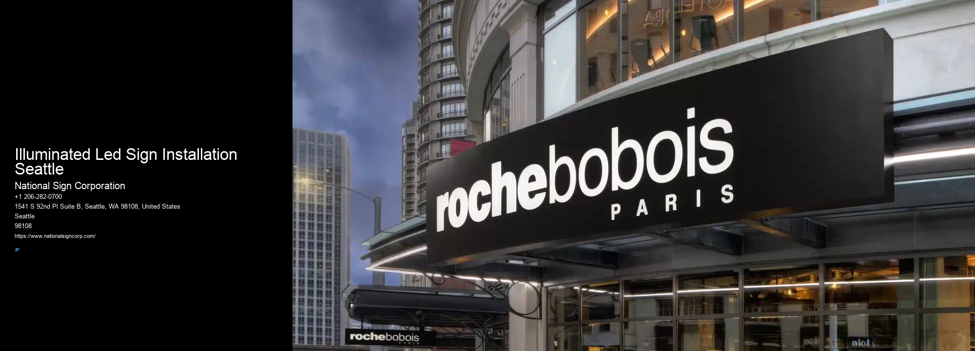 Promotional Banner Installation Illuminated Led Sign Installation Seattle