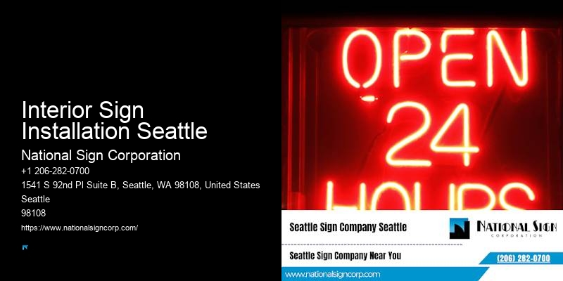 Sign And Banner Installation Interior Sign Installation Seattle