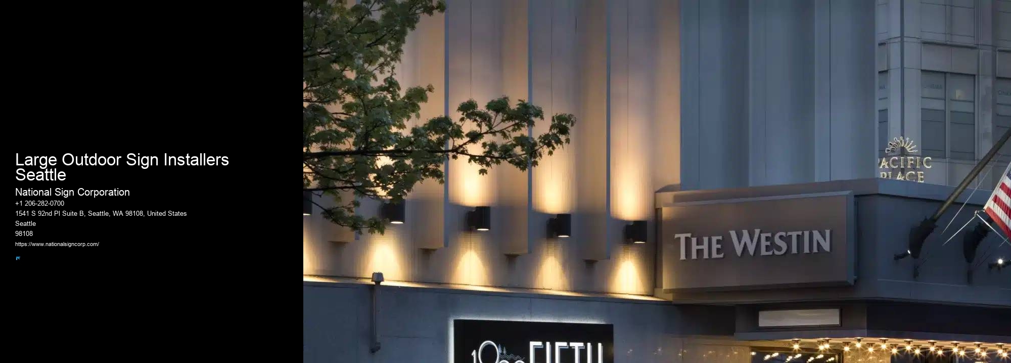 Indoor Business Signs Large Outdoor Sign Installers Seattle