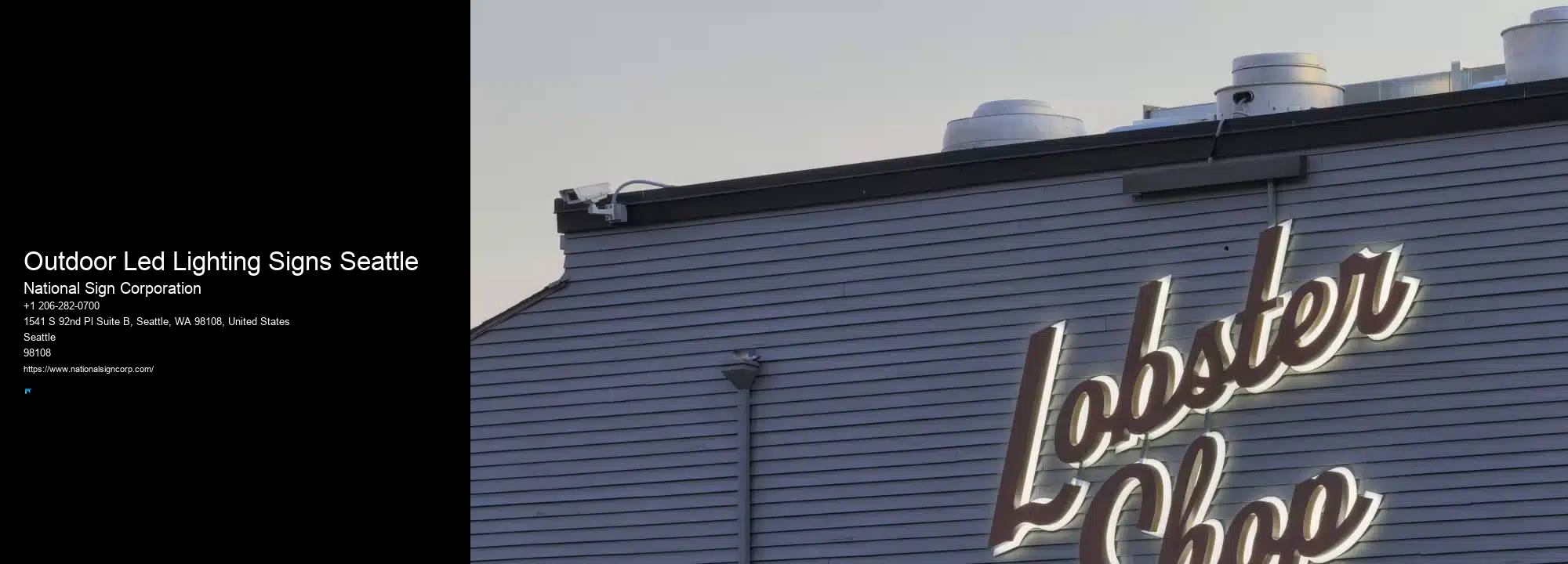 Unique Sign Installation Services Outdoor Led Lighting Signs Seattle