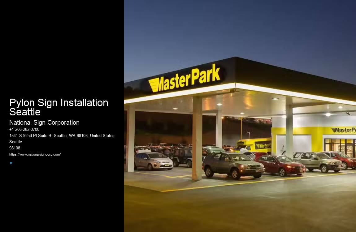 Custom Business Sign Installation Pylon Sign Installation Seattle