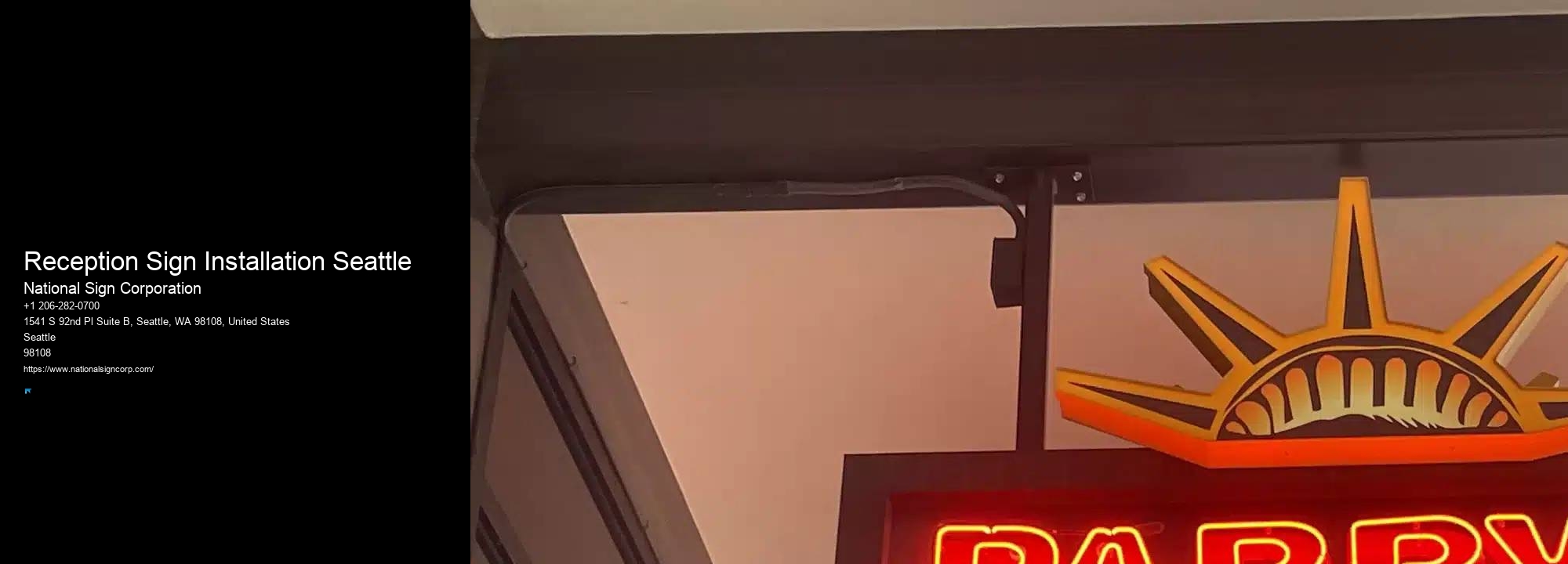 Wall Graphics And Signs Reception Sign Installation Seattle