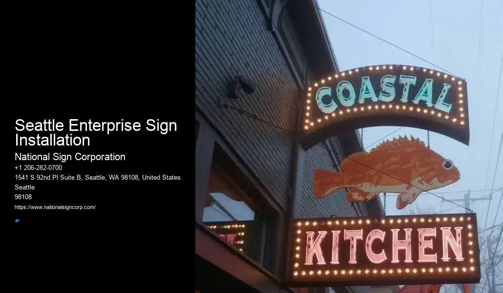Wooden Sign Installation Seattle Enterprise Sign Installation