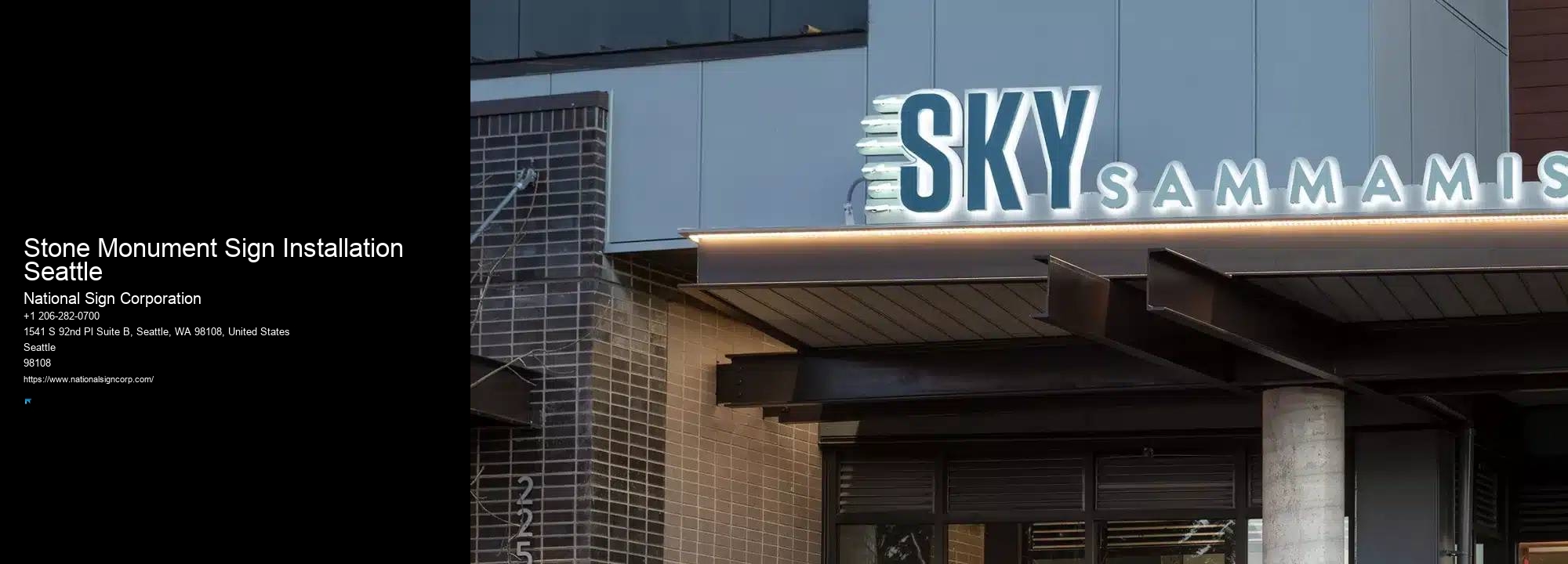 Vinyl Sign Installation Stone Monument Sign Installation Seattle