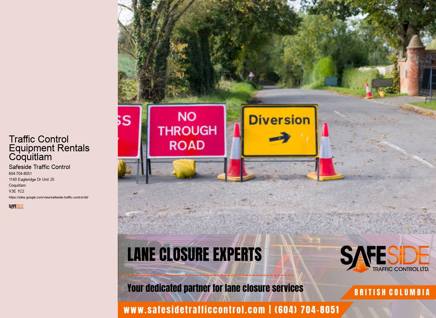 Traffic Control Equipment Rentals Coquitlam Roadside Signage Services