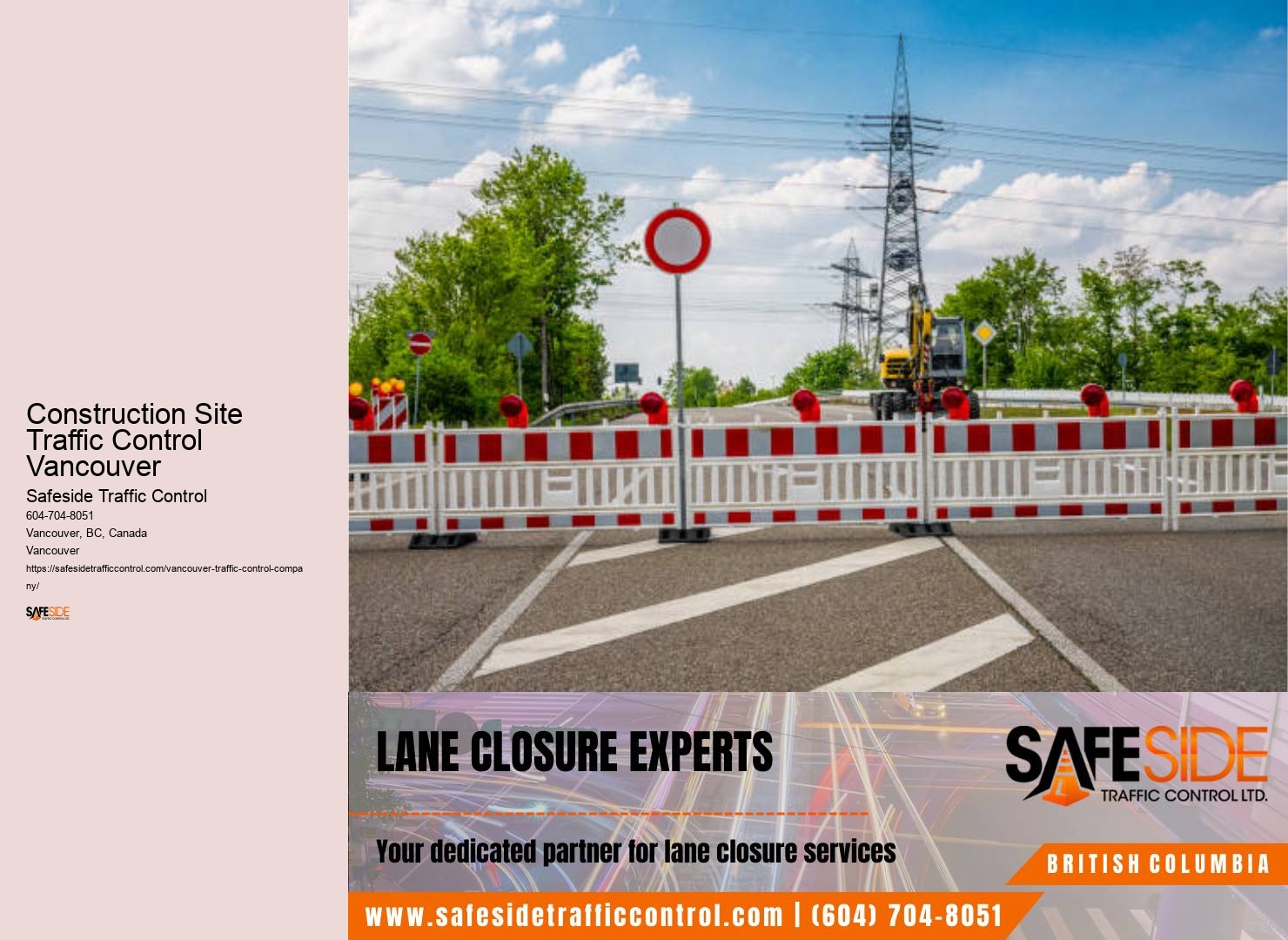 Road closures in Construction Site Traffic Control Vancouver