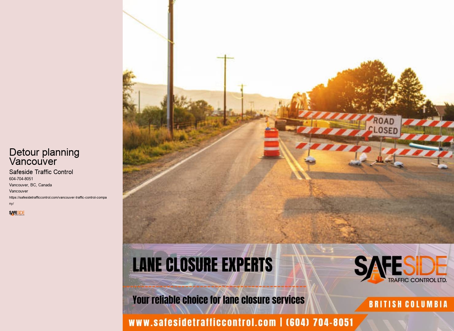 Professional Traffic Control Company Detour planning Vancouver