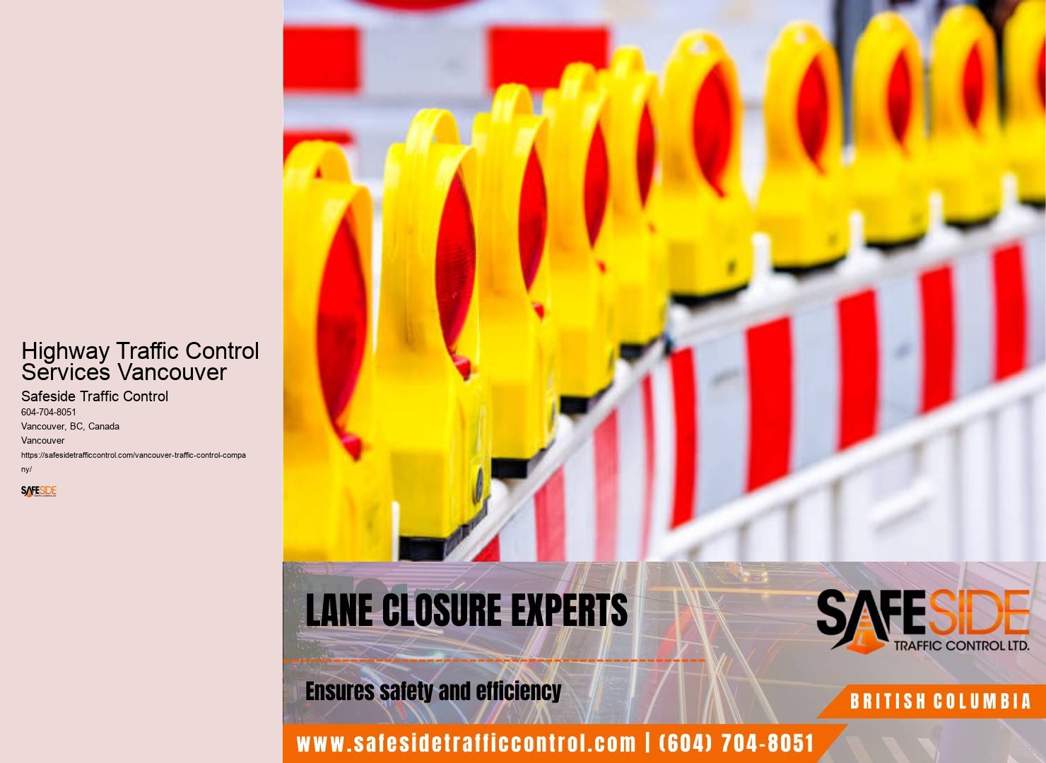 Highway Traffic Control Services Vancouver traffic management systems