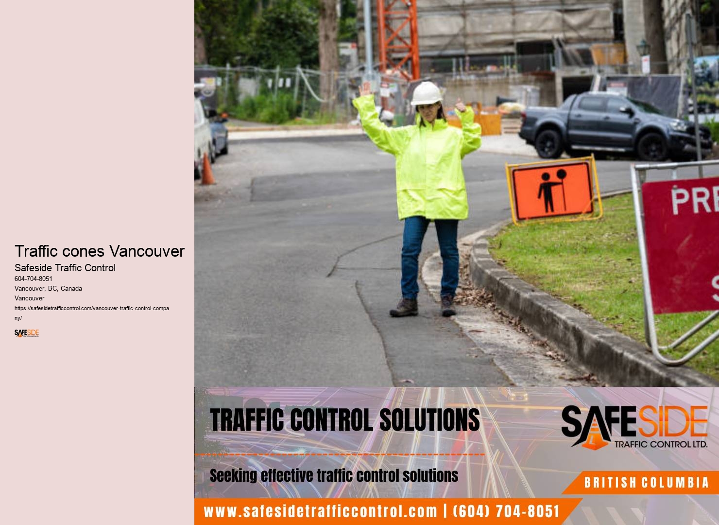 Reliable and responsive traffic control services available in Traffic cones Vancouver