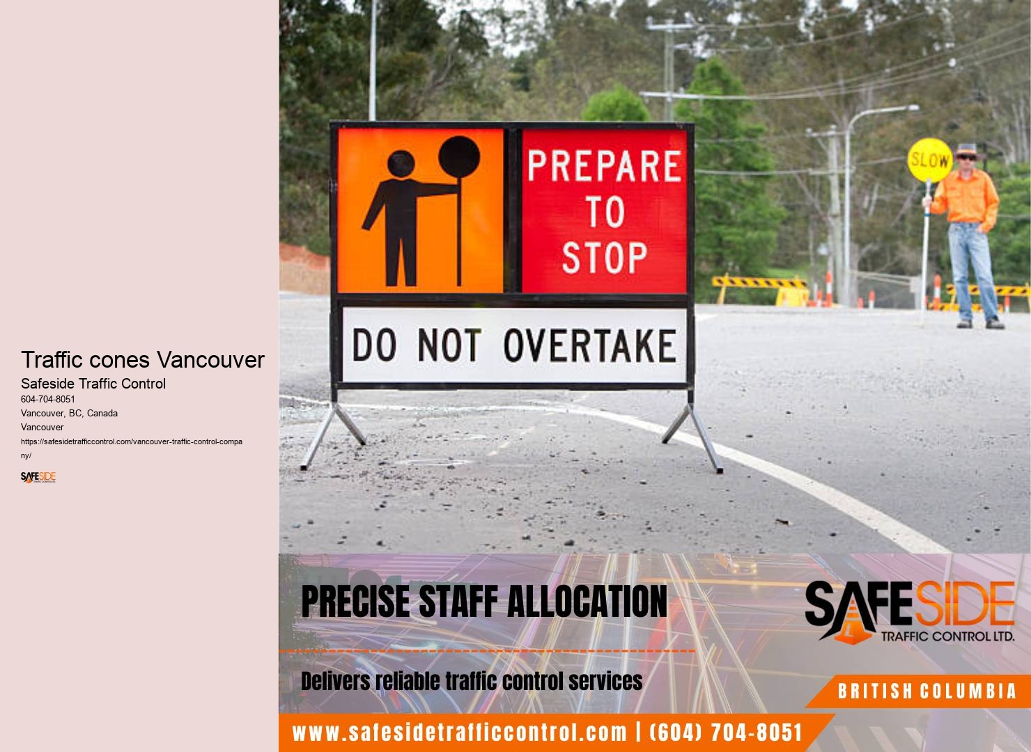 Traffic cones Vancouver road closure coordination and management