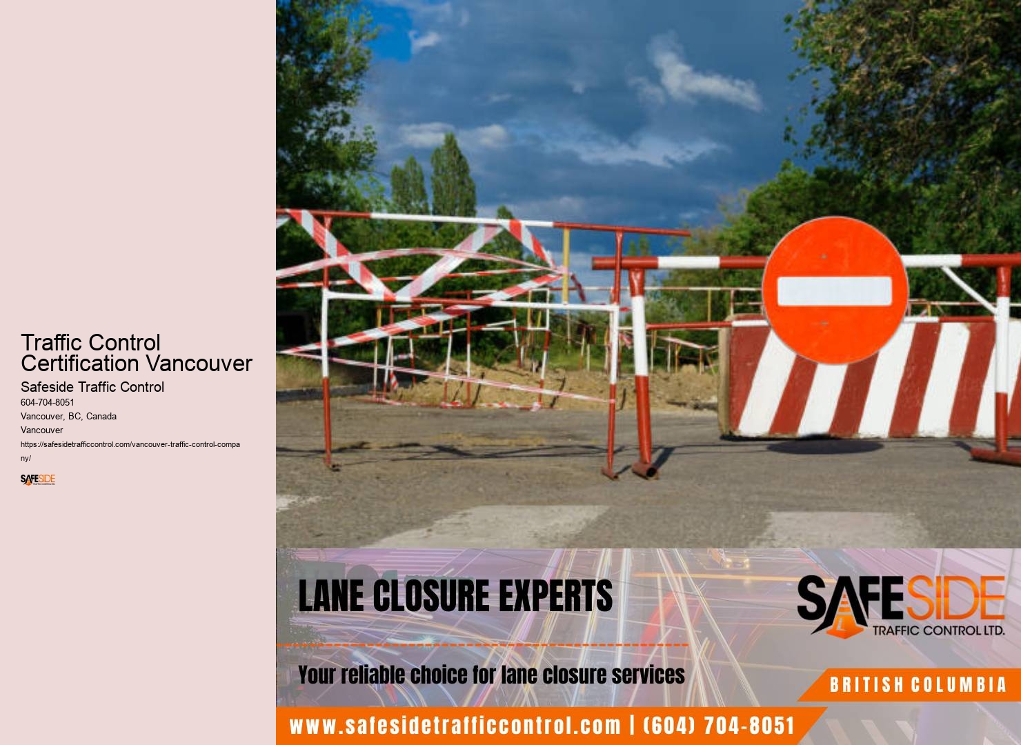 Traffic Control Certification Vancouver construction site traffic management systems
