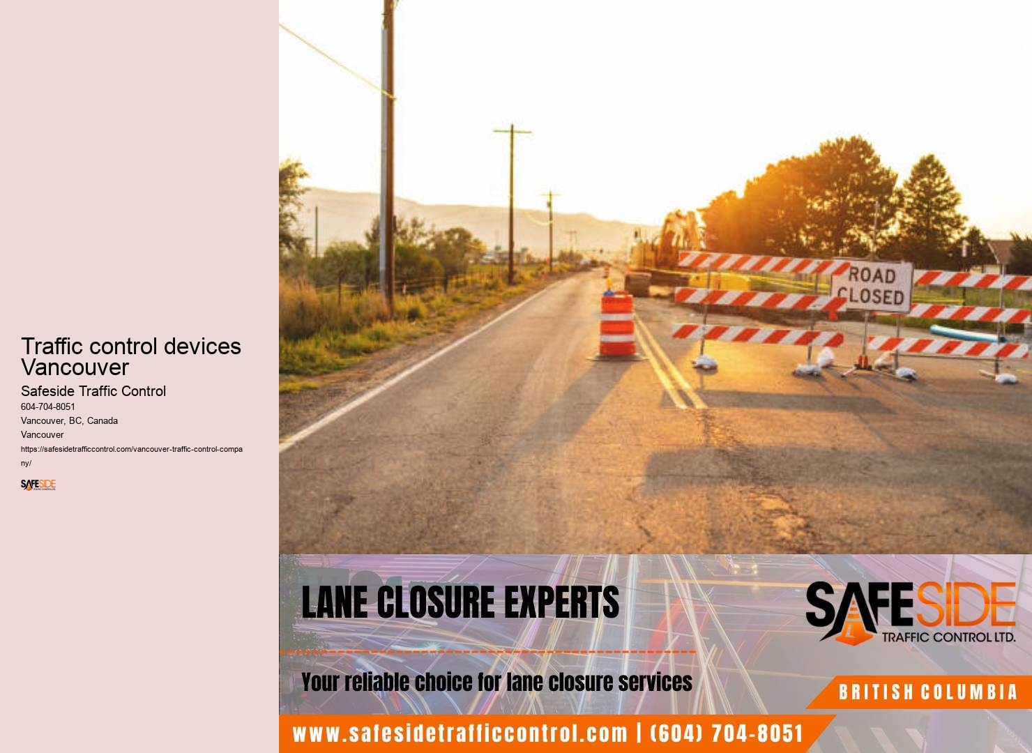 Construction Traffic Control Traffic control devices Vancouver