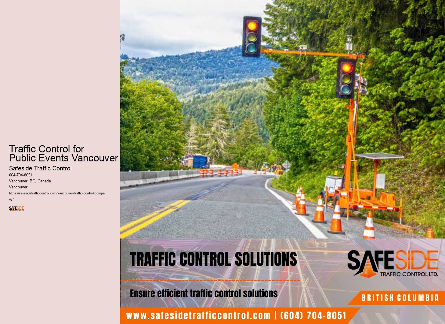 Traffic Control Signs and Equipment Traffic Control for Public Events Vancouver