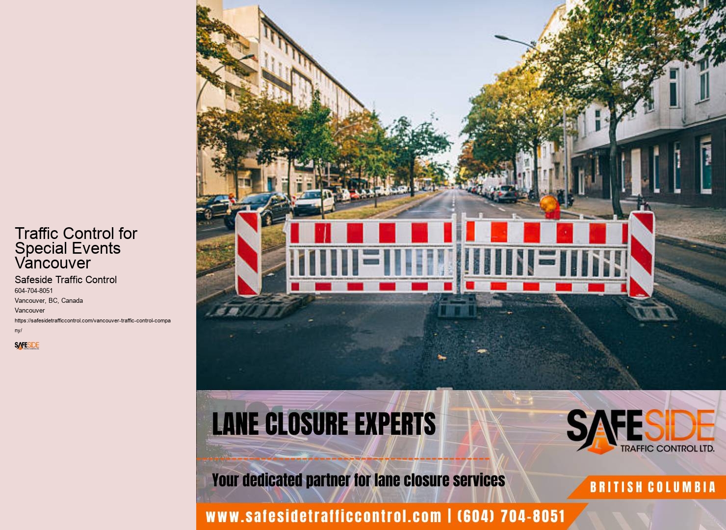 Traffic control equipment sales Traffic Control for Special Events Vancouver