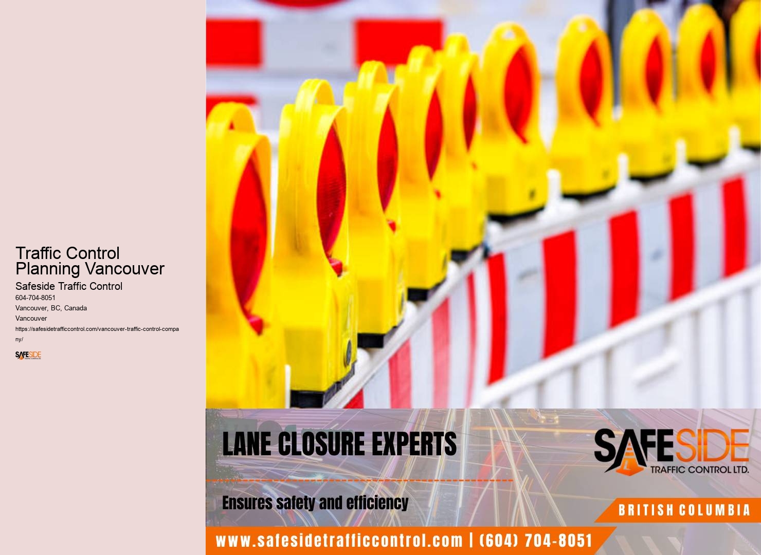 Efficient road closures Traffic Control Planning Vancouver