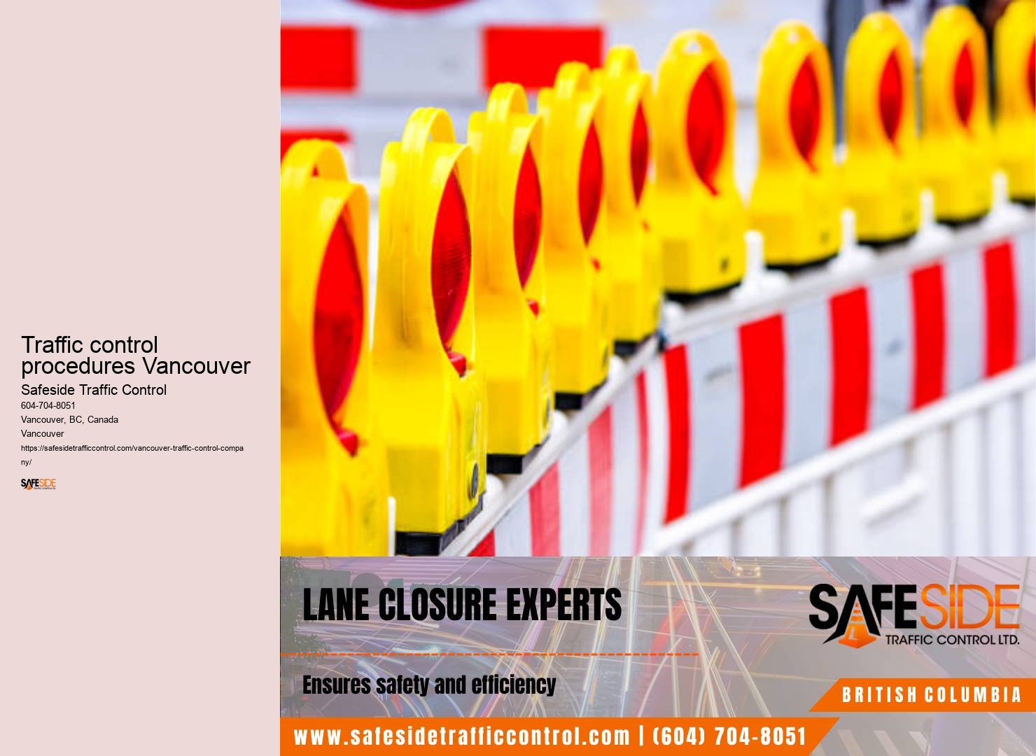 Traffic control procedures Vancouver traffic sign installation and maintenance