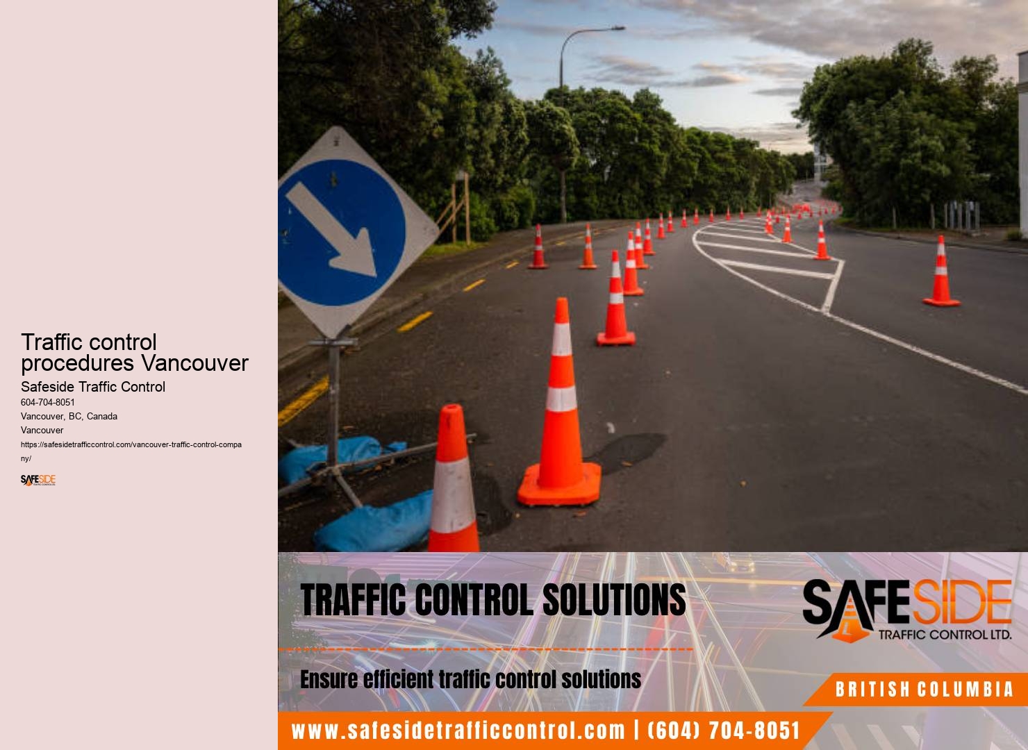 Traffic control procedures Vancouver Road Construction Safety