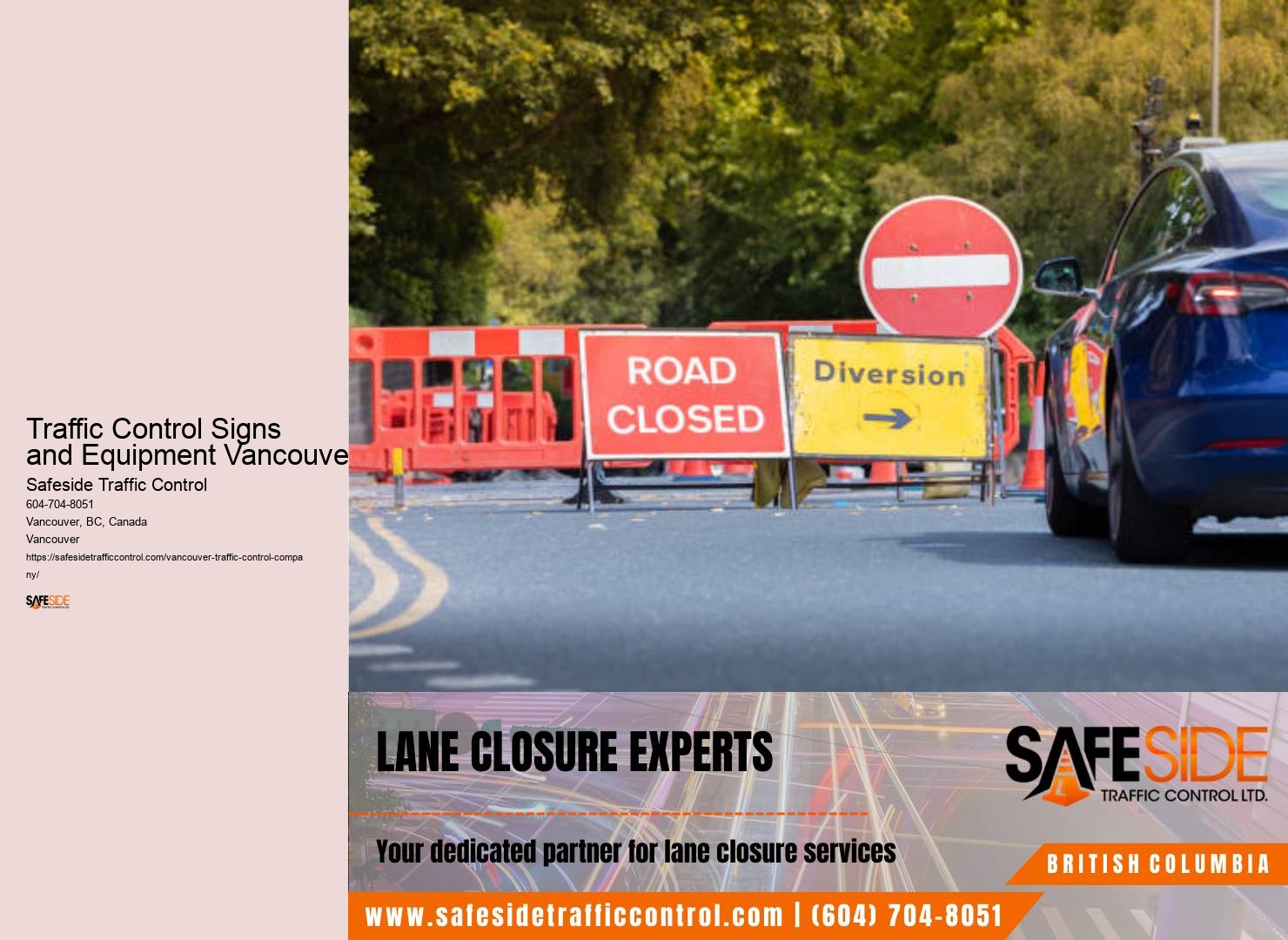 Certified traffic control training Traffic Control Signs and Equipment Vancouver