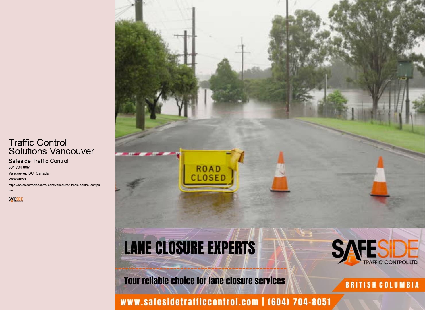 Traffic control flagging equipment servicing Traffic Control Solutions Vancouver