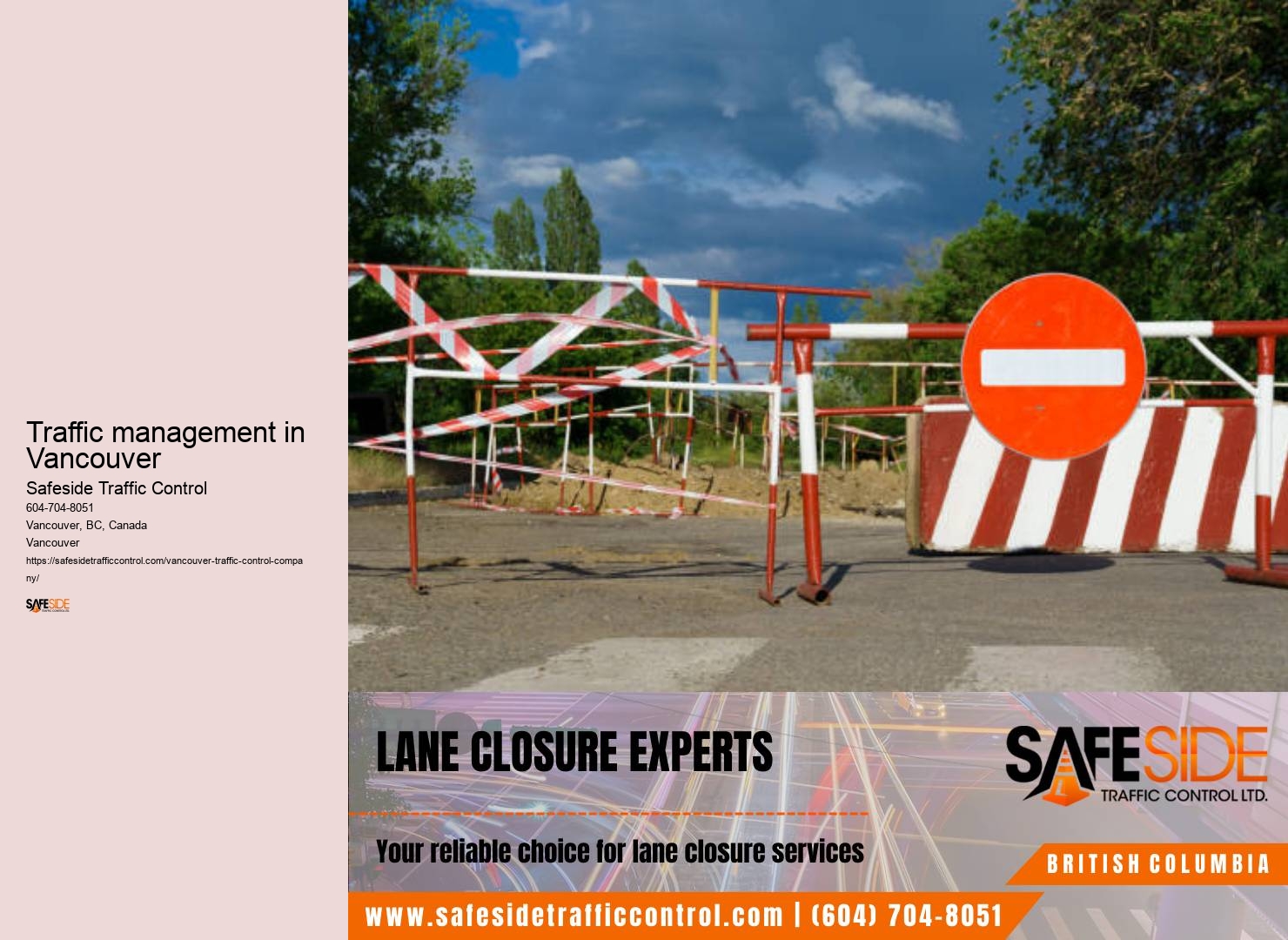Traffic management in Vancouver traffic management consultation services