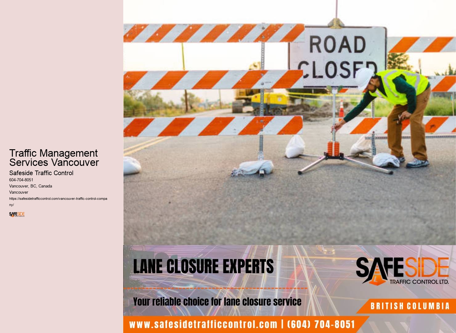 Certified traffic control supervisor Traffic Management Services Vancouver