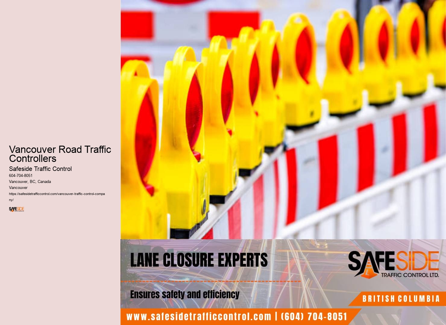 Construction site traffic control training Vancouver Road Traffic Controllers