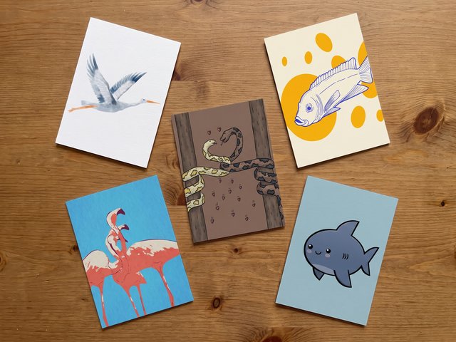 300 x A6 Postcards (5 Designs x 60)
