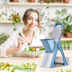 Mandoline Multifonction 5-en-1, hachoir à légumes réglable avec 4 modes