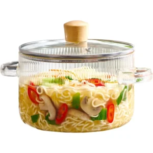Marmite en Verre Borosilicate 1,6 L avec Couvercle