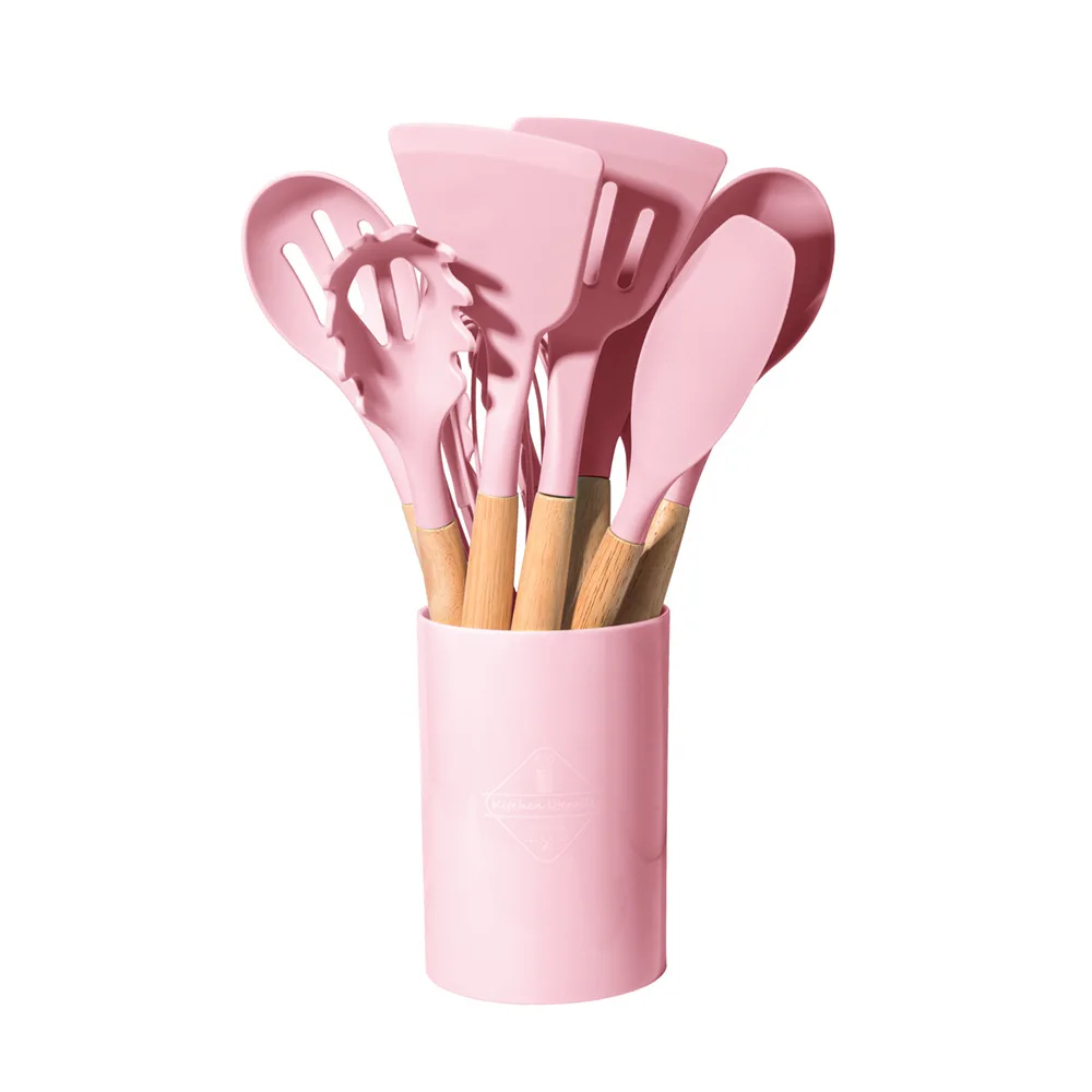 Ensemble d'ustensiles de cuisine – 12 pièces avec manche en bois – Image 7