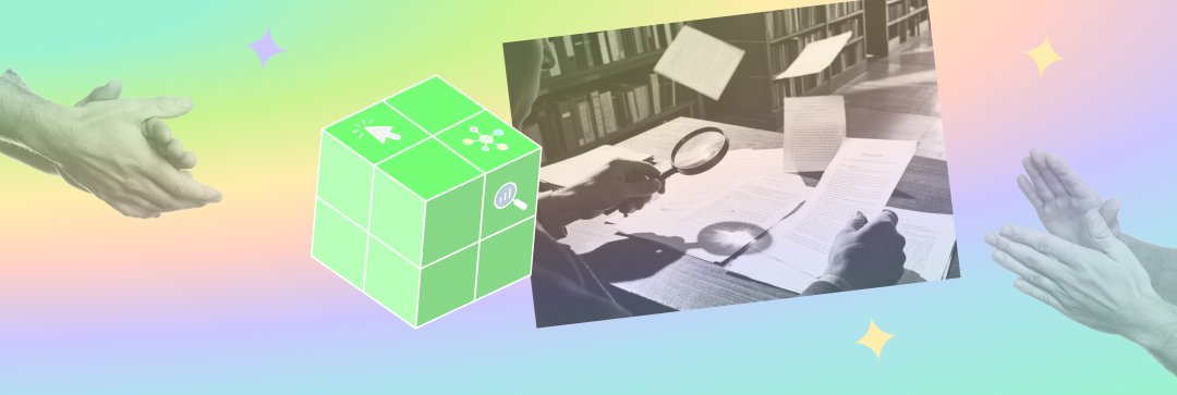 na mavričnem ozadju fotografija rok, ki ploskajo, simbola za podatkovno bazo in fotografije dokumentov.